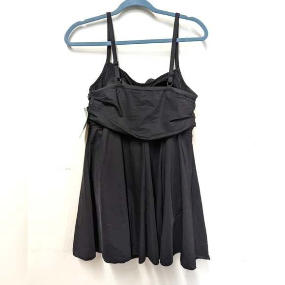 Figure Magic Black Slimming Ruched Swim Dress 12 - Picture 2 of 10